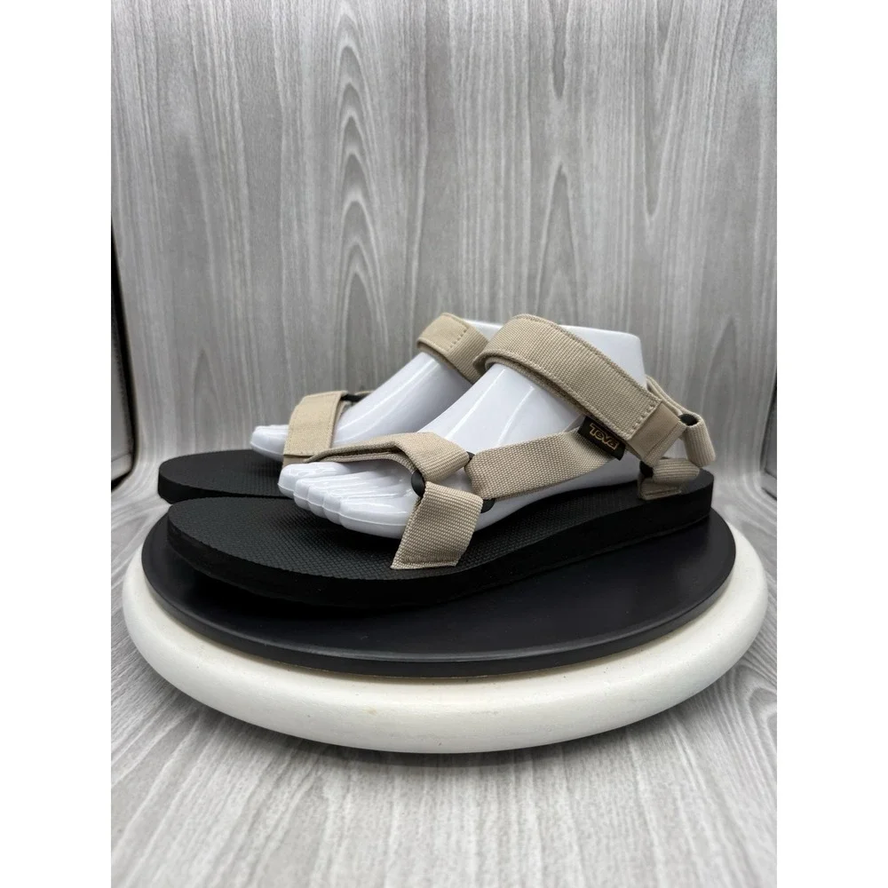 Teva Original Universal Mens Size 11 Khaki Black Outdoor Hiking Sandals NEW